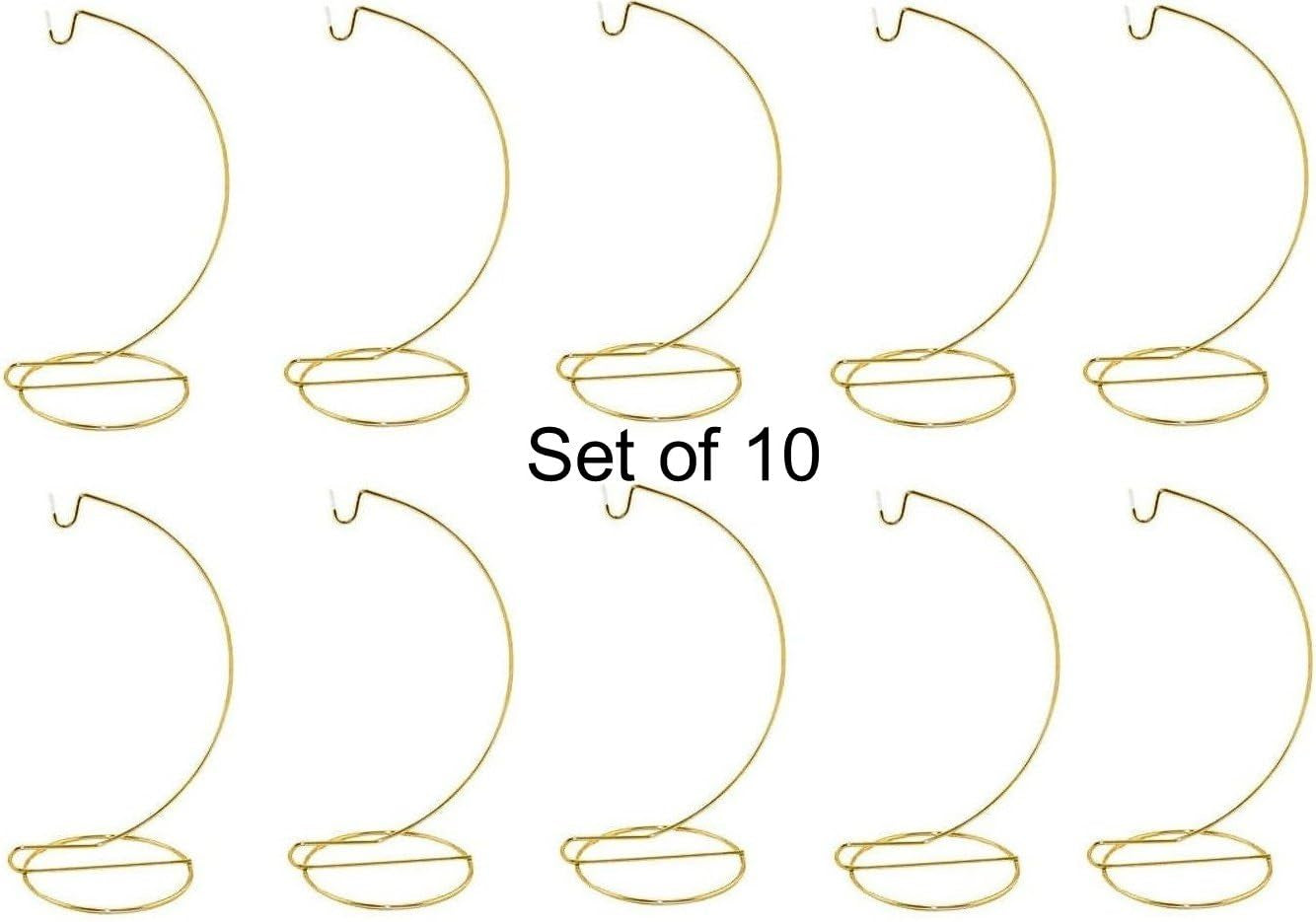 5 Inch Tall Gold Wire Ornament Hanger Stands for Small Ornament Display (Set of 10 Stands)