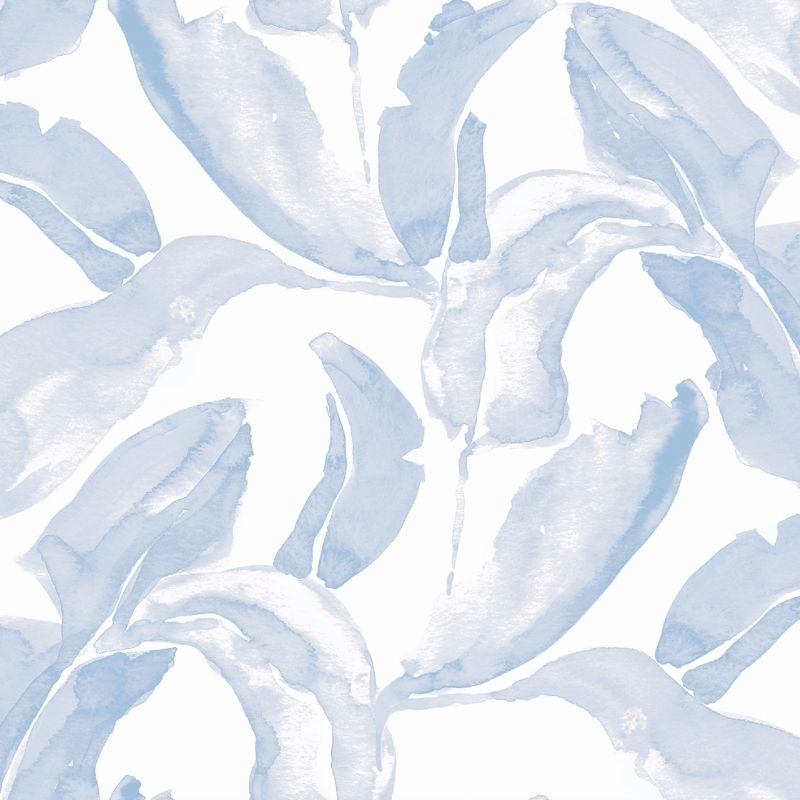 Banana Palms Blue Wallpaper by Victoria Larson for Cailini Coastal