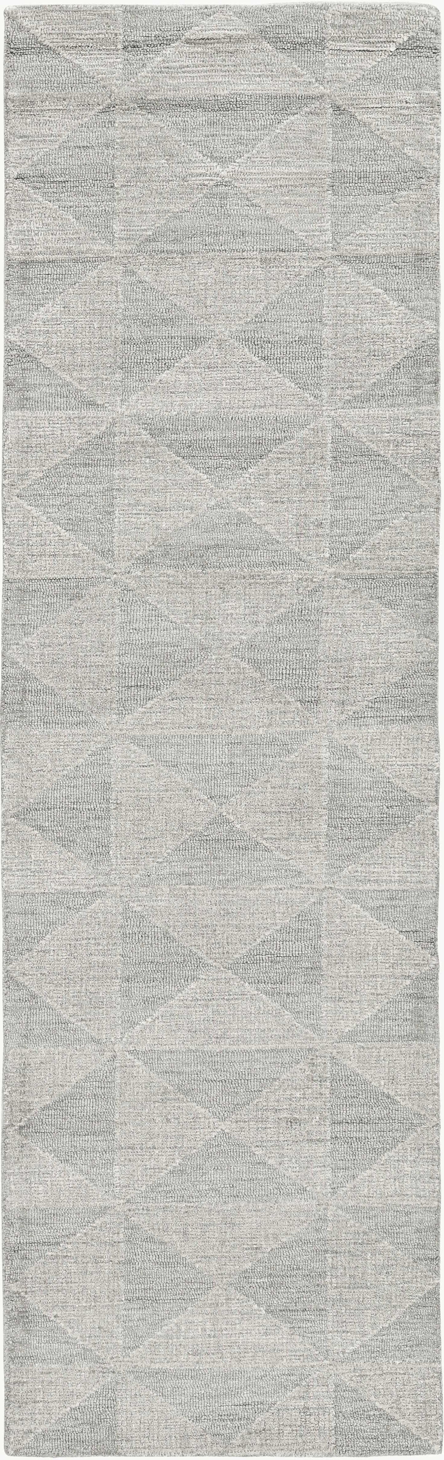 8' Ivory Wool Handmade Runner Rug