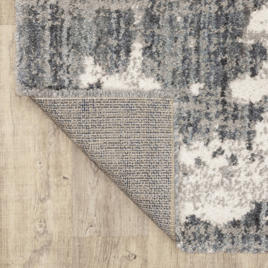2'X8' Grey And Ivory Grey Matter Runner Rug