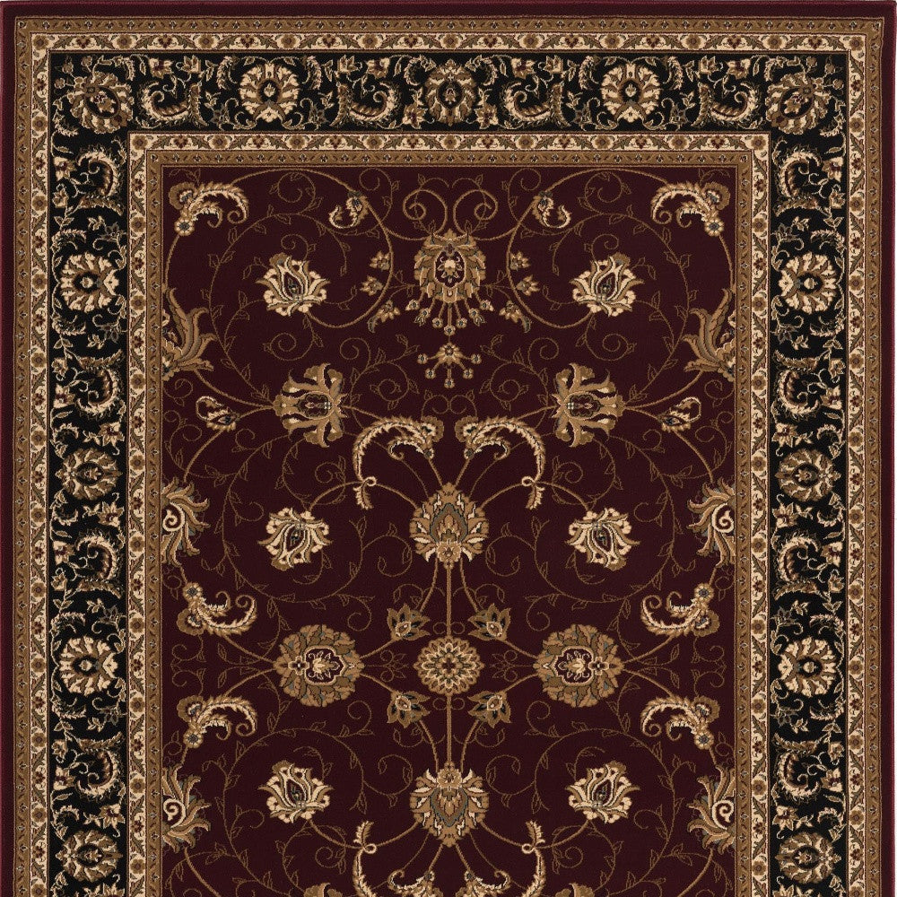 5’ x 8’ Red and Black Ornamental Area Rug