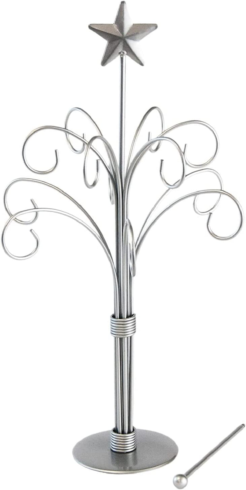 TRIPAR Silver Finish 12 Arm Ornament Tree Stand Christmas Holiday Tree with Changeable Top