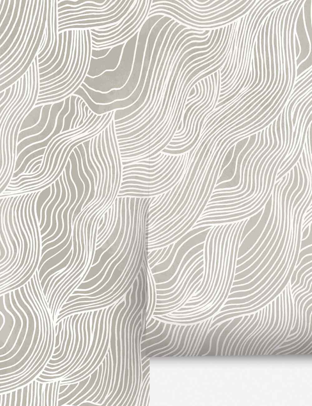 #color::gray | Alina gray Wallpaper with smooth ripple pattern