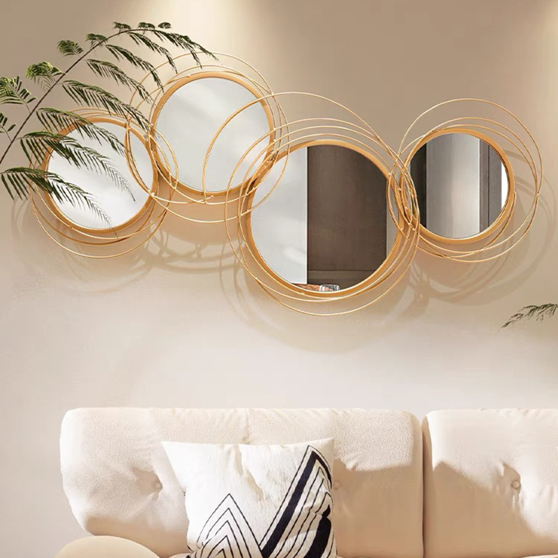 Creative 3D Round Rings Wall Mirror