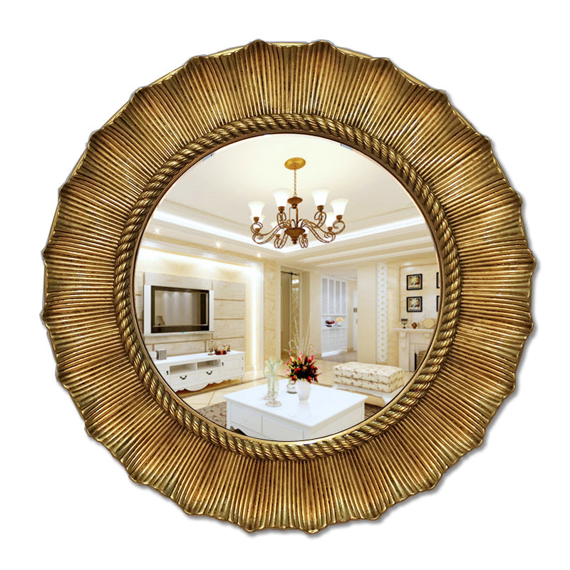 Flashy Round Wall Mirror - Gold