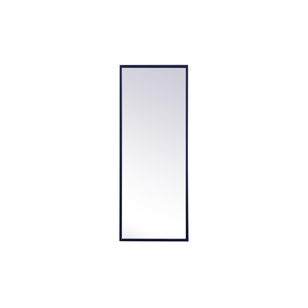 Elegant Lighting Metal frame rectangle mirror 14 inch x 36 inch in Blue