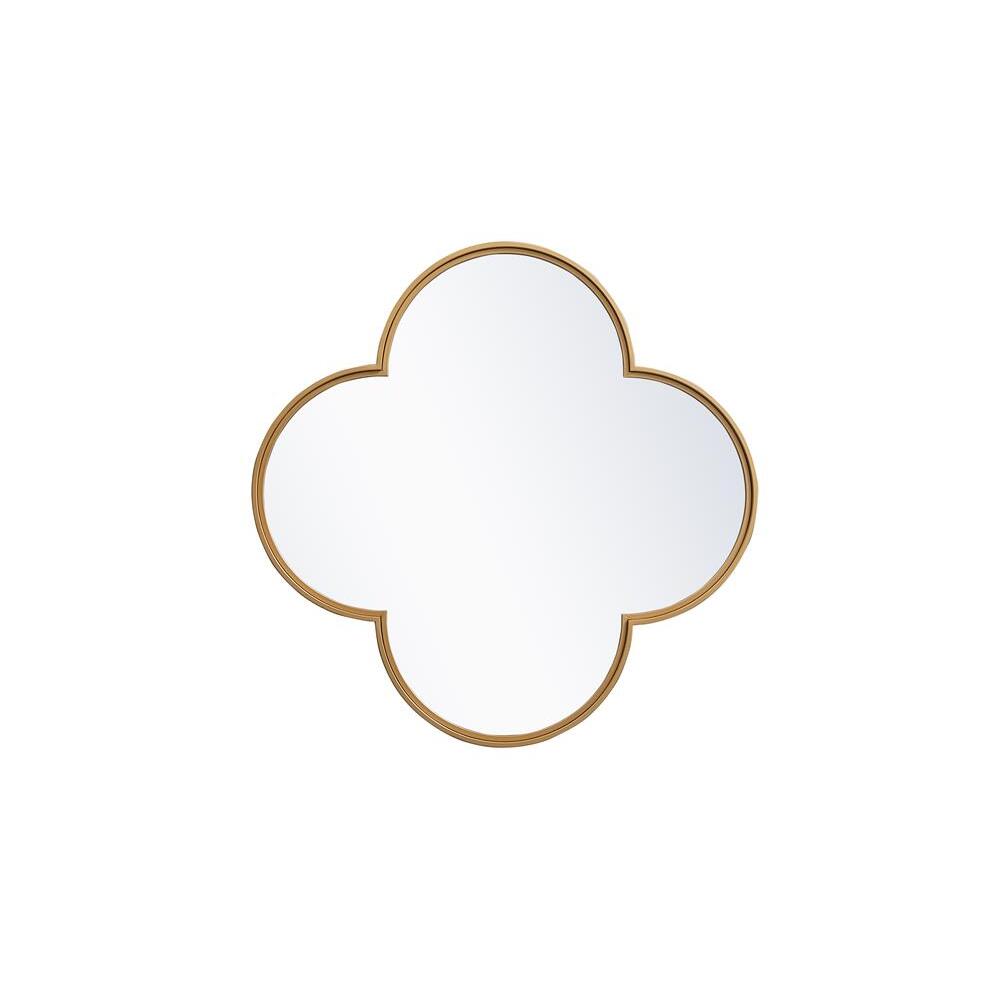 Elegant Lighting Metal plum mirror 36 inch in x 36 inch in Brass