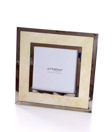 Claro Square Frame Alpaca in Beige Goat Leather and Wood #1