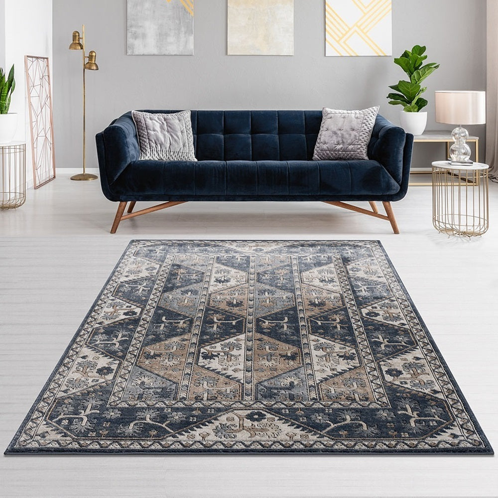 Madison Park Dakota Tiled Border Area Rug - 6x9'
