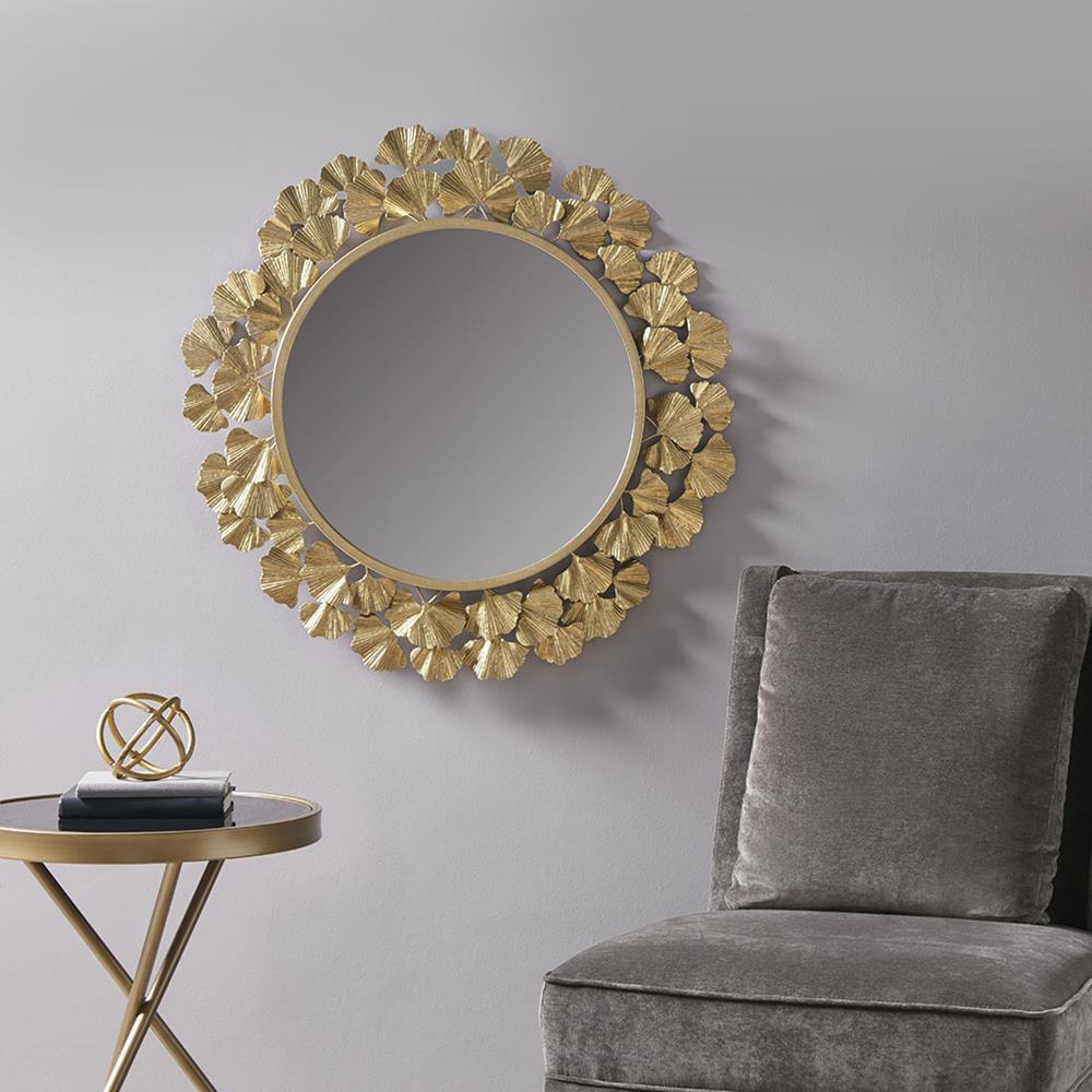 Martha Stewart Eden Gold Foil Ginkgo Mirror
