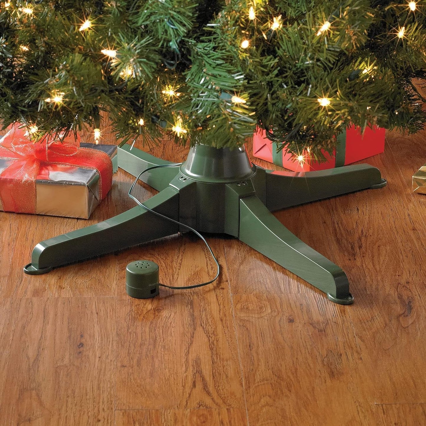 Brylanehome Musical Rotating Christmas Tree Stand, Green