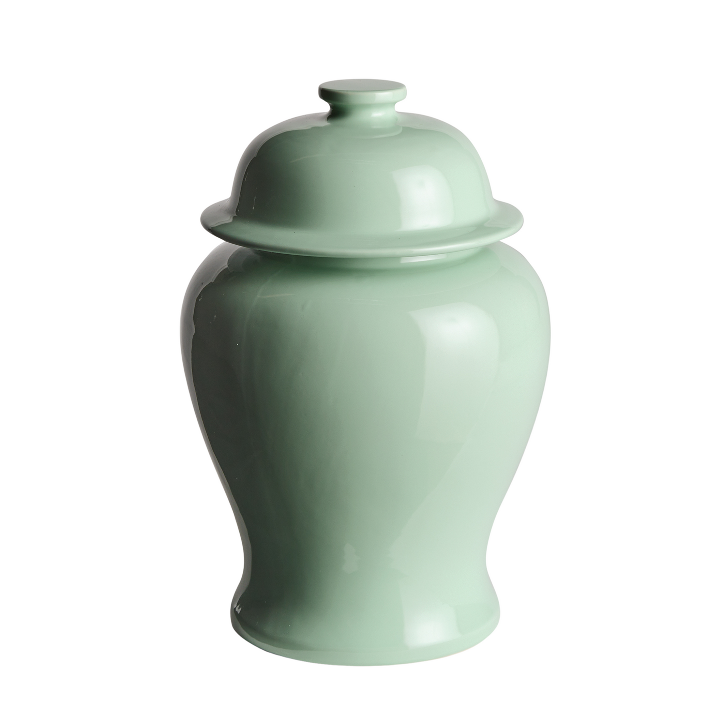 Small Sage Green Koa Wide Lidded Ginger Jar