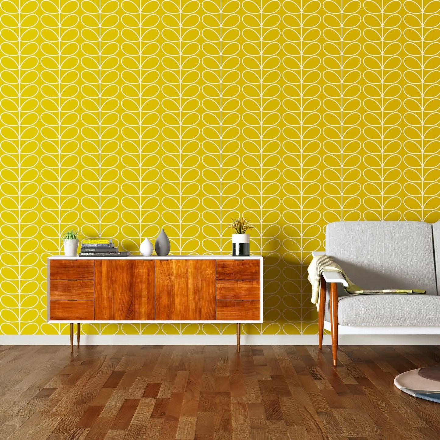 Linear Stem Sunflower Wallpaper - 52cm x 10m ROW