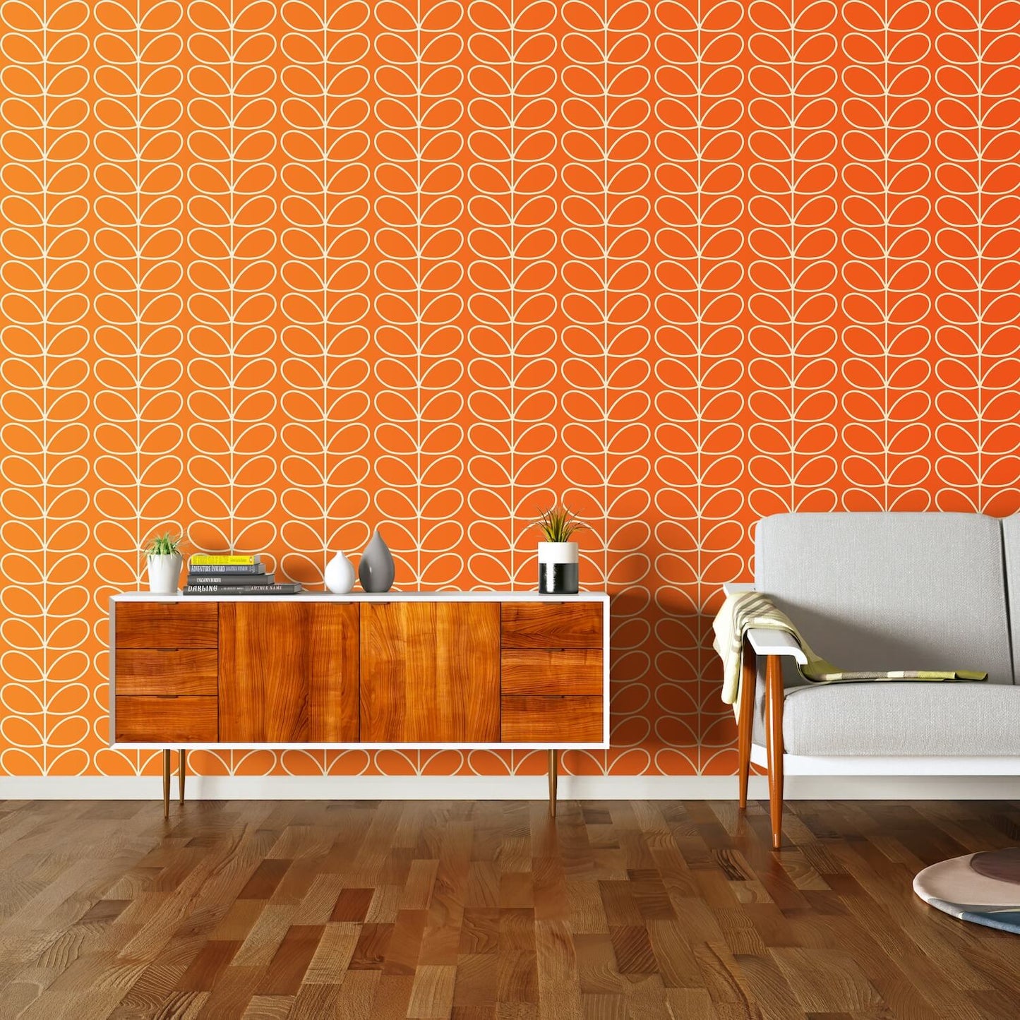 Linear Stem Tomato Wallpaper - 52cm x 10m ROW