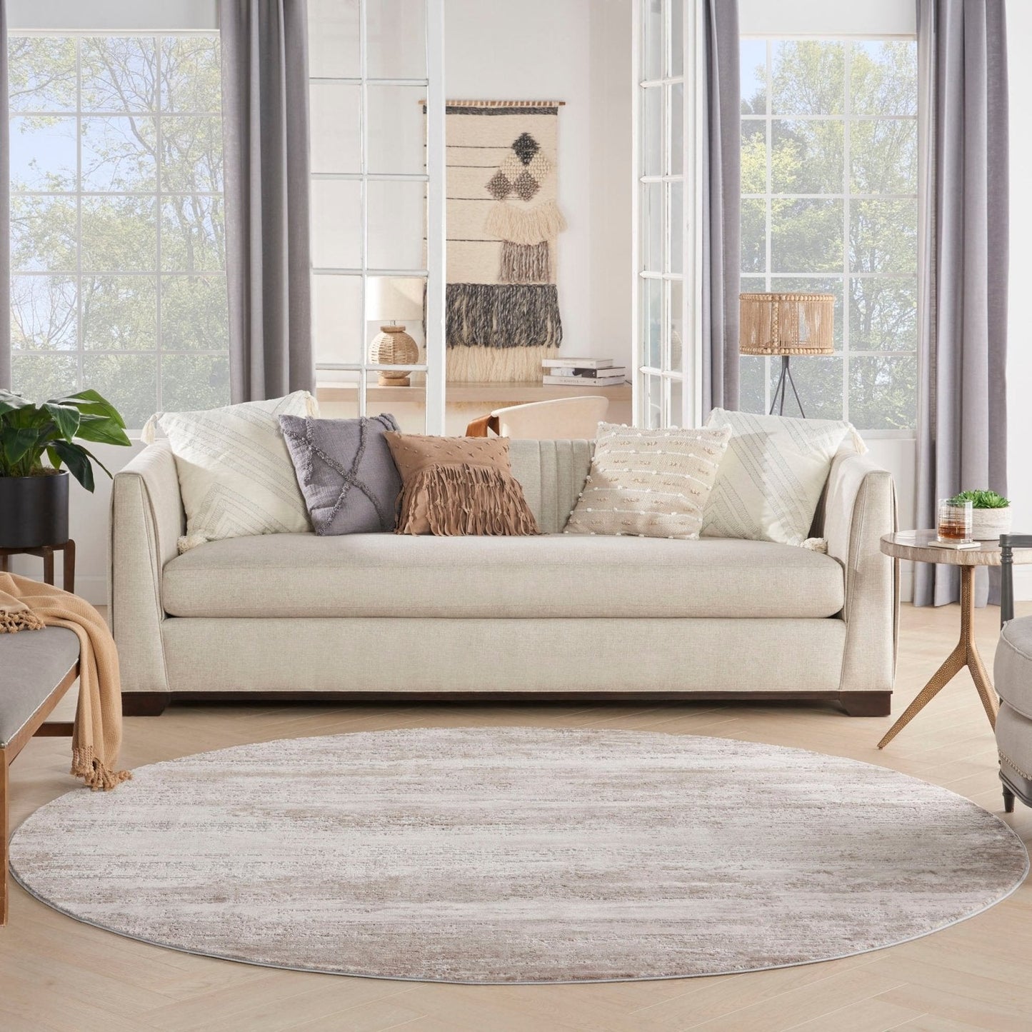 Nourison Rustic Textures RUS03 Beige Round Rug