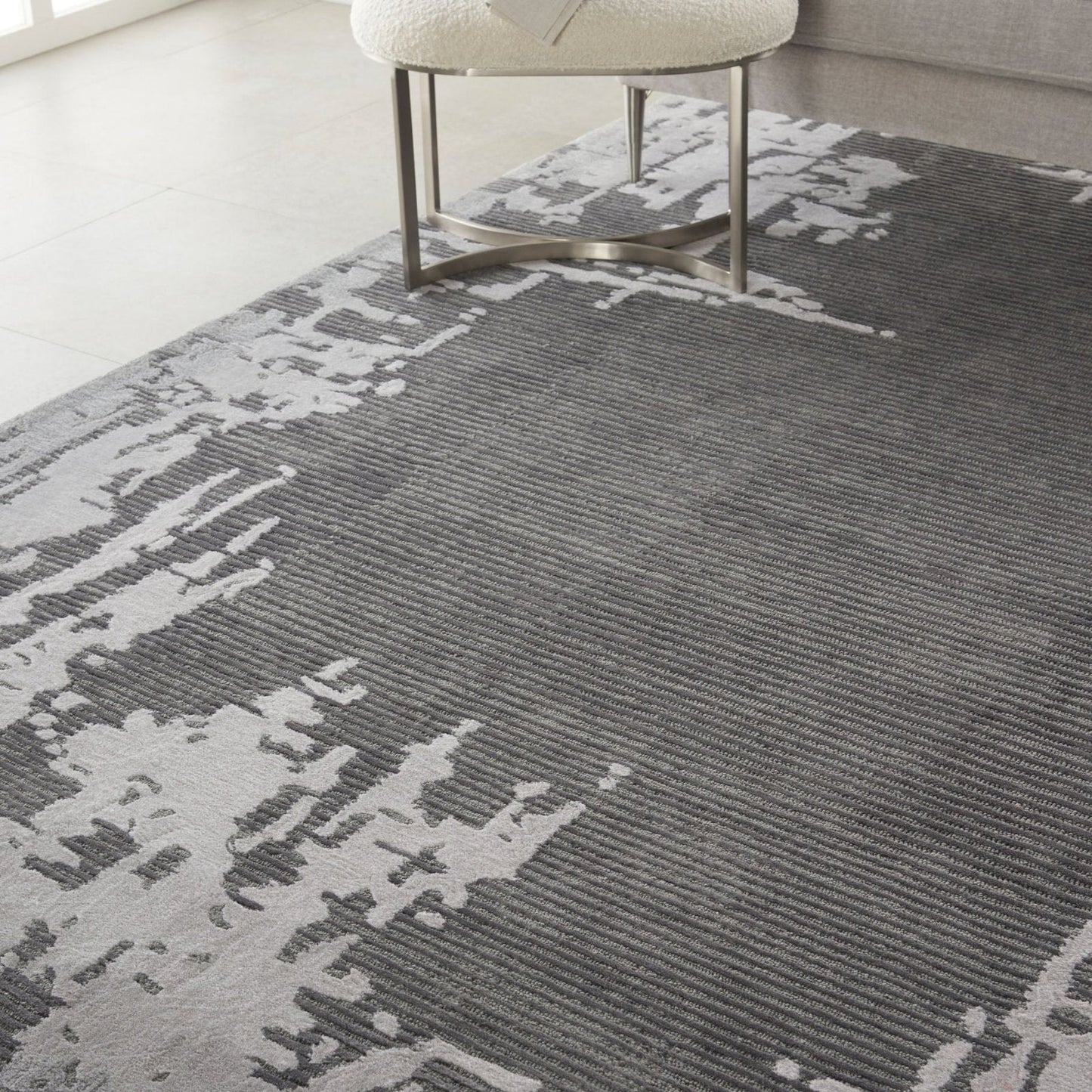 Nourison Symmetry SMM02 Grey Beige Rug