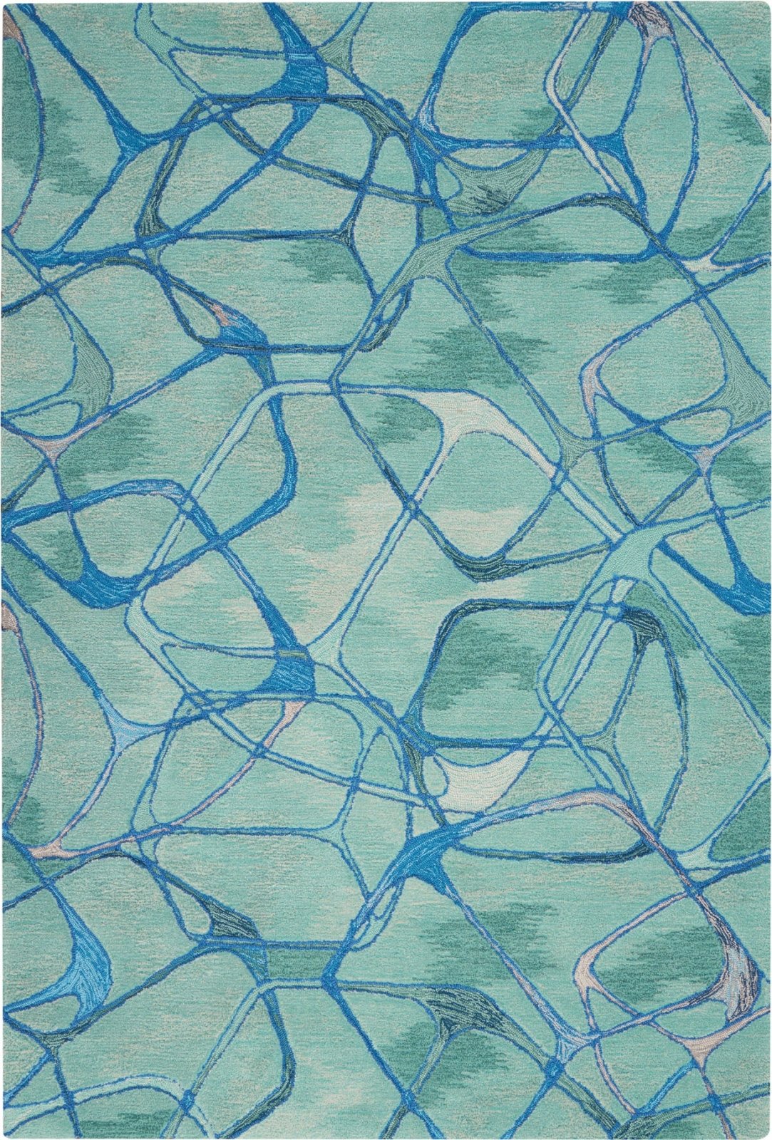Nourison Symmetry SMM05 Aqua Blue Rug