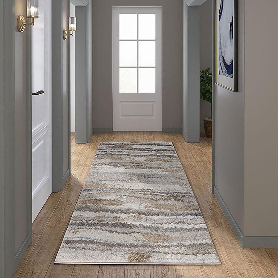 Riley Runner 2'7"x7' Area Rug Blue & Tan