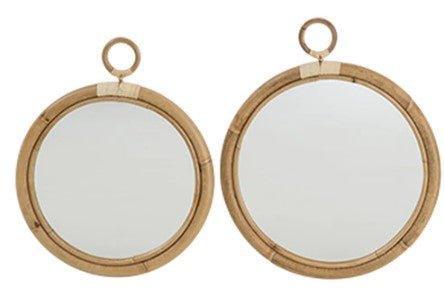 Round Rattan Mirror - Available in Two Sizes