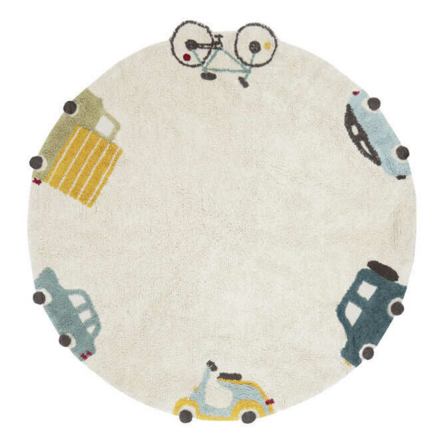 Washable Children's Cotton Rug in Natural