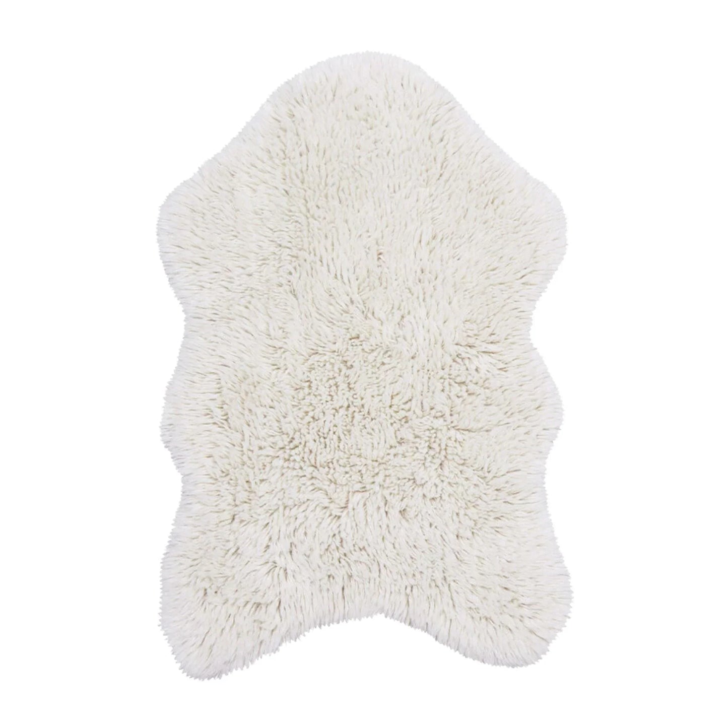 Washable Woolable White Sheep Hide Shaped Rug for Kids