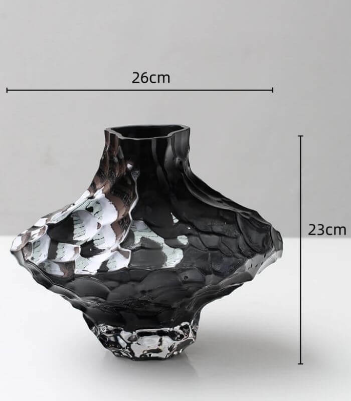 Onyx Shadow Glass Table Vase