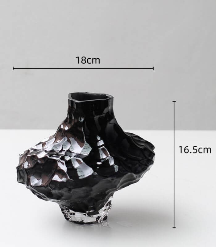 Onyx Shadow Glass Table Vase