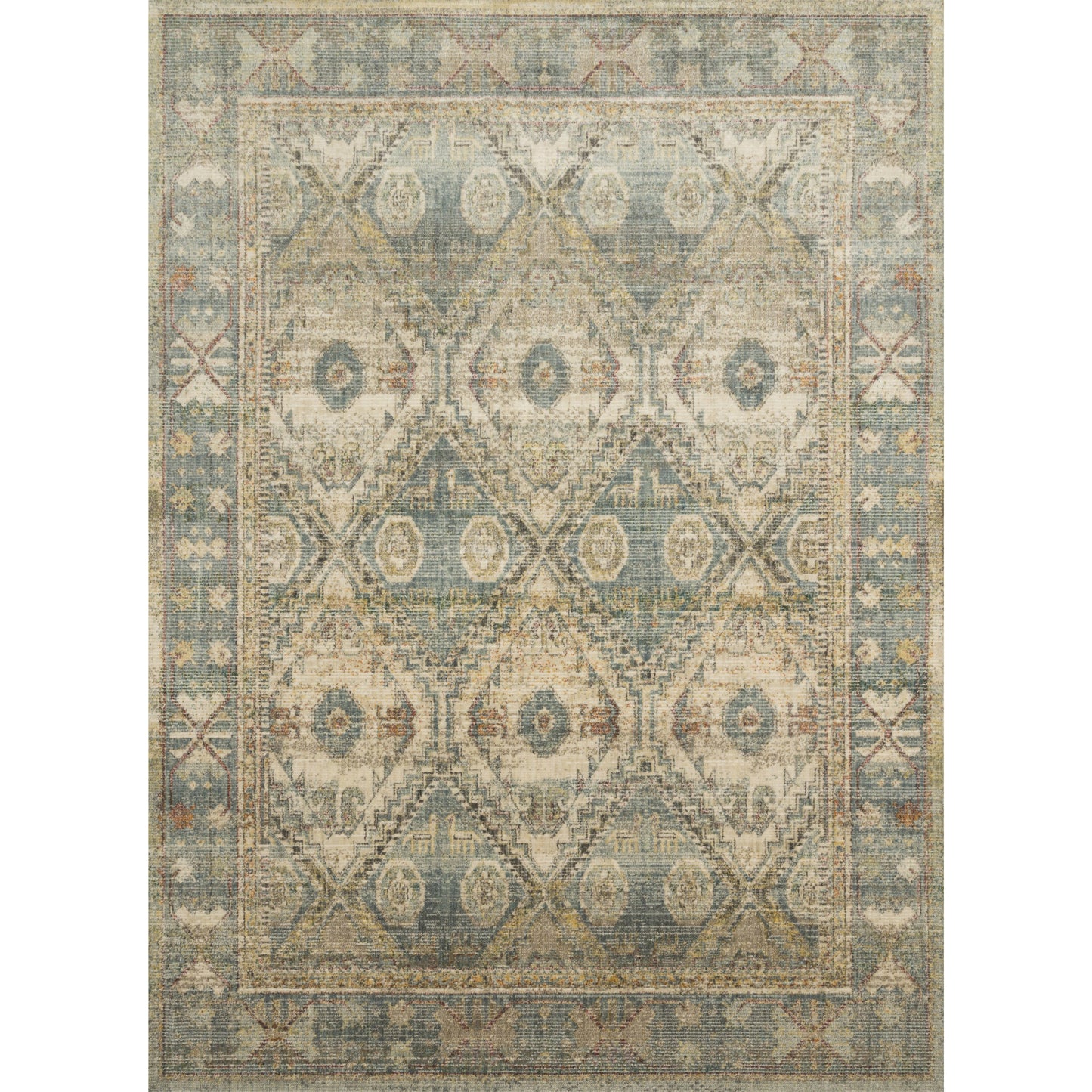 Linnea Rug 02 | Magnolia Home by Joanna Gaines x Loloi | Natural / Sky
