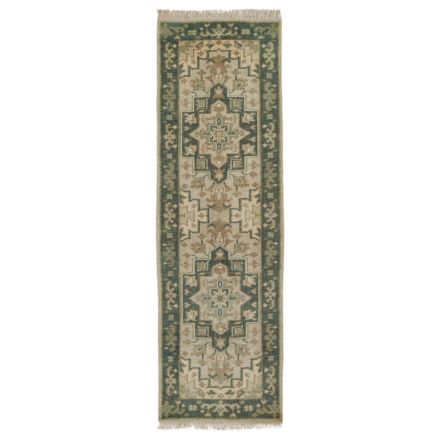 Concord Green Hand Knotted Wool Area Rug