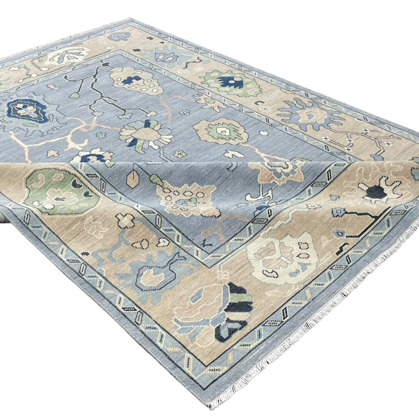 Grace Oushak Rug in French Blue