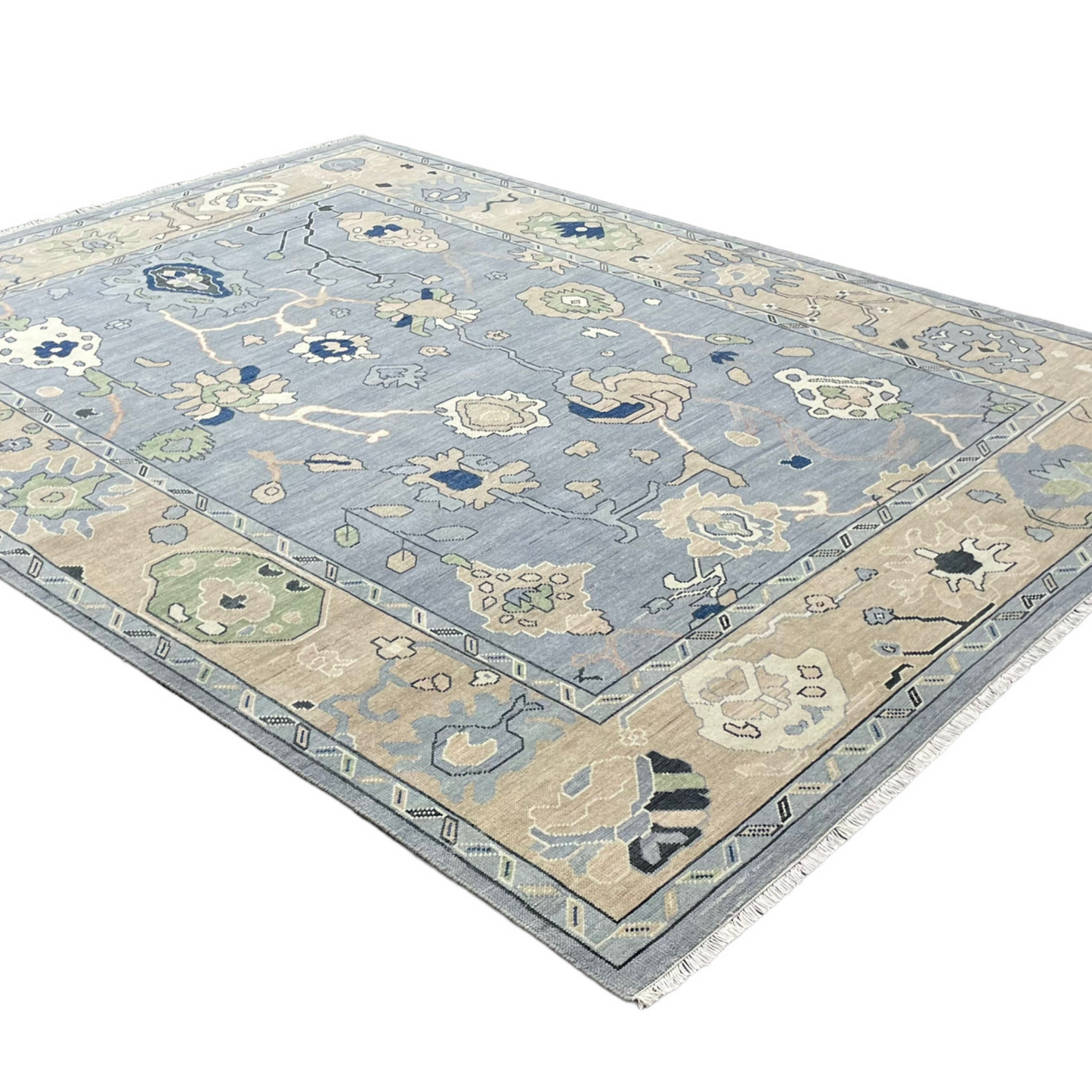 Grace Oushak Rug in French Blue