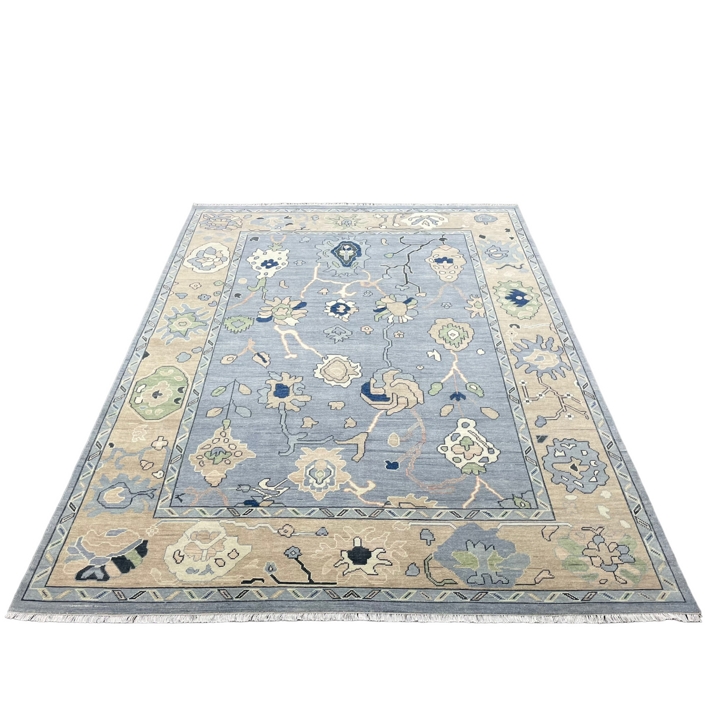 Grace Oushak Rug in French Blue