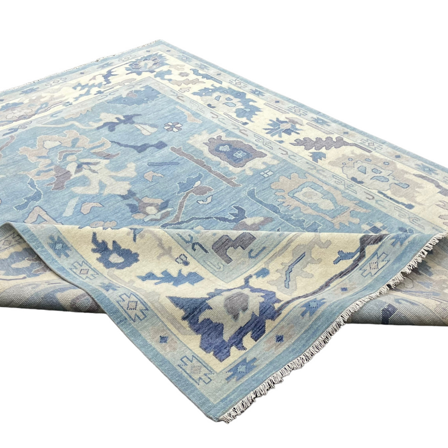 Scarlett Oushak Rug in Sky Blue