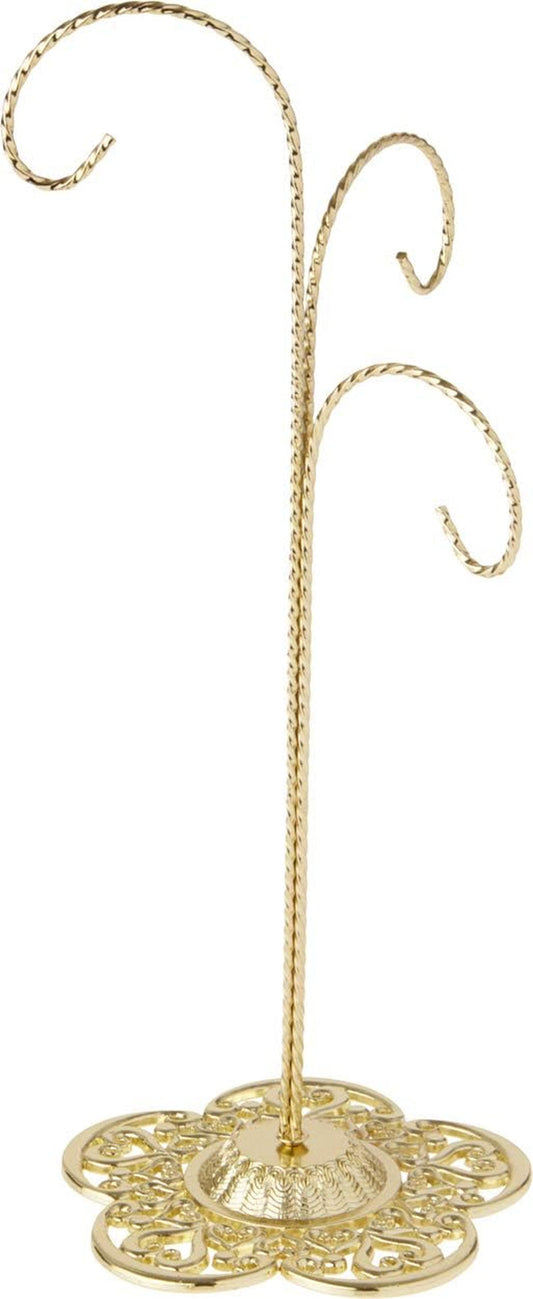 Bard'S Filigree 3 Arm Gold-Toned Ornament Stand, 12.75" H X 5" W X 5" D, Pack of 2