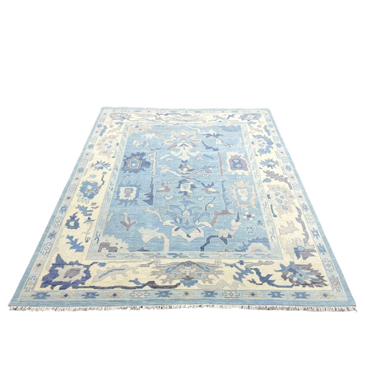 Scarlett Oushak Rug in Sky Blue