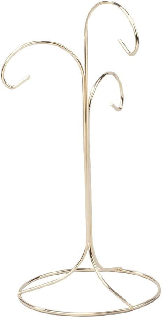 TRIPAR Durable Brass Plated 3 Arm Spiral Ornament Display Stand for Home, Wedding Decoration