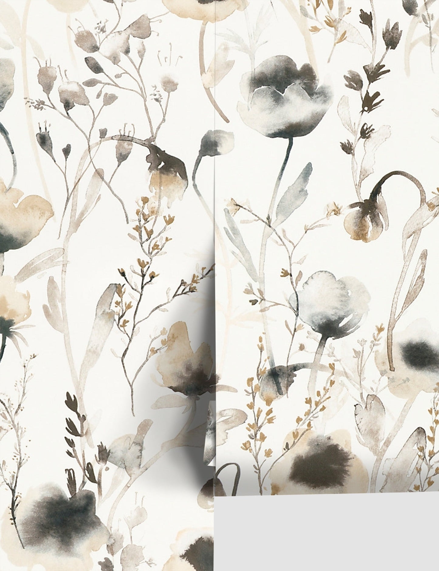 #color::brown #size::21- | Scalamandre Lo soft and pastoral brown toned floral wallpaper