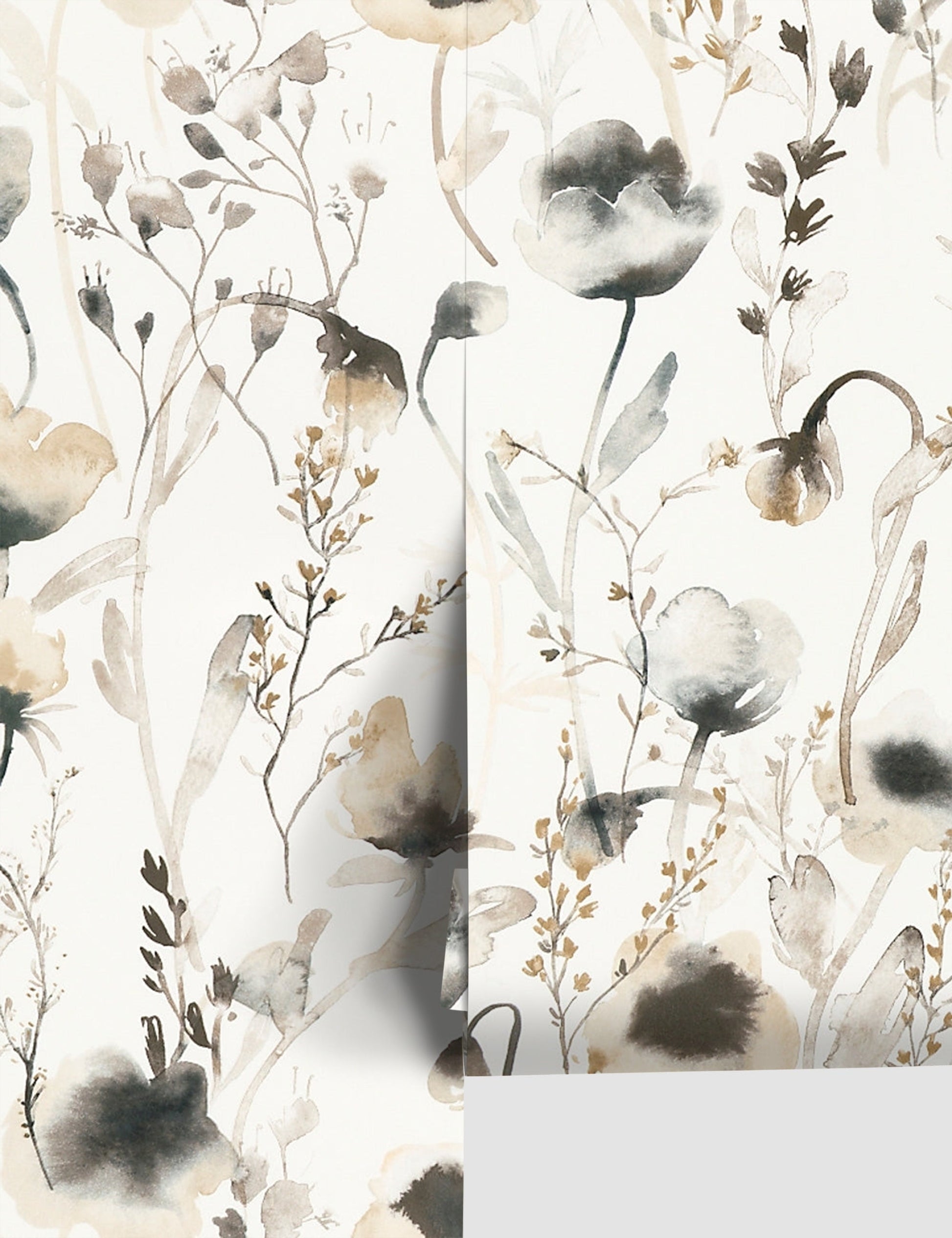 #color::brown #size::21- | Scalamandre Lo soft and pastoral brown toned floral wallpaper