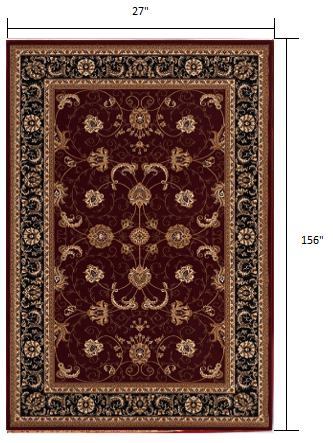 5’ x 8’ Red and Black Ornamental Area Rug