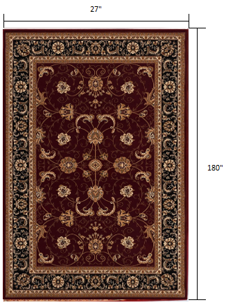 5’ x 8’ Red and Black Ornamental Area Rug