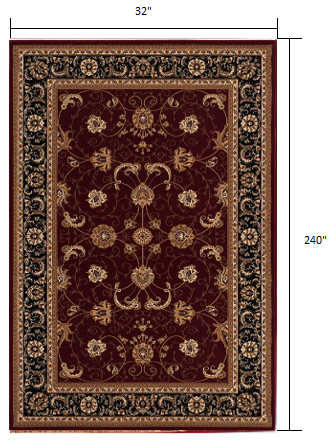 5’ x 8’ Red and Black Ornamental Area Rug