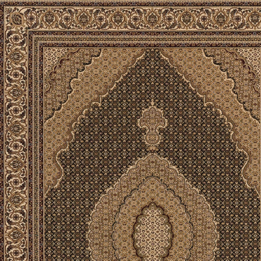 3’ x 20’ Black and Beige Medallion Runner Rug