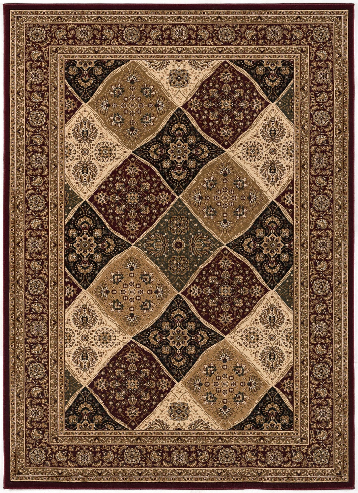 4’ x 6’ Red Decorative Diamonds Area Rug