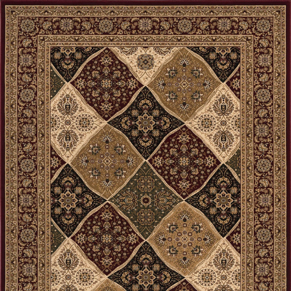 4’ x 6’ Red Decorative Diamonds Area Rug
