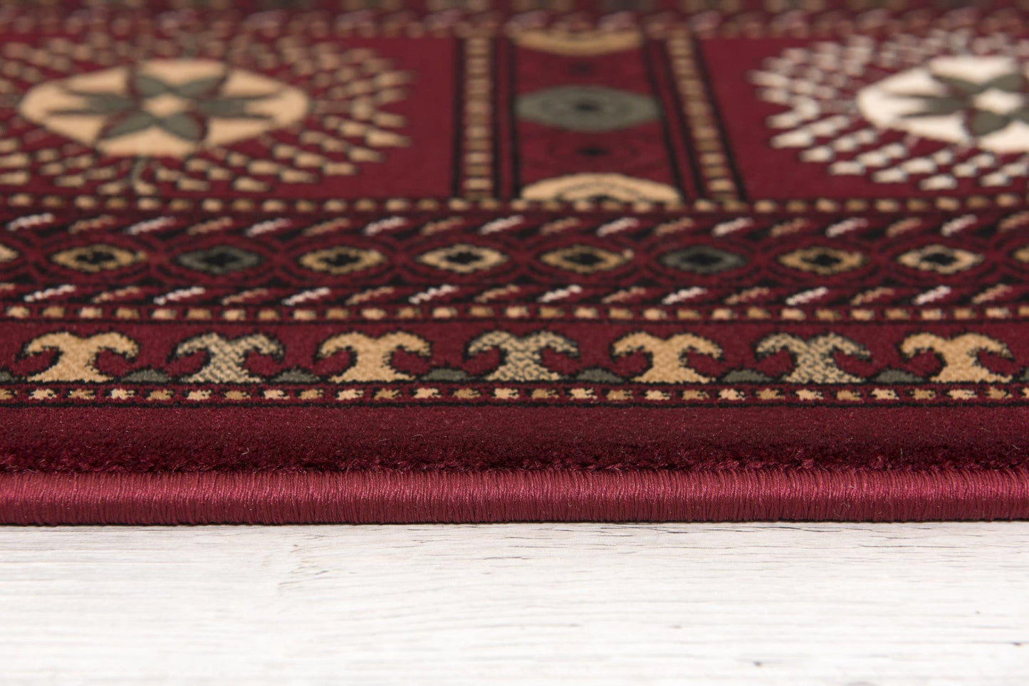 4’ x 6’ Red Eclectic Geometric Pattern Area Rug