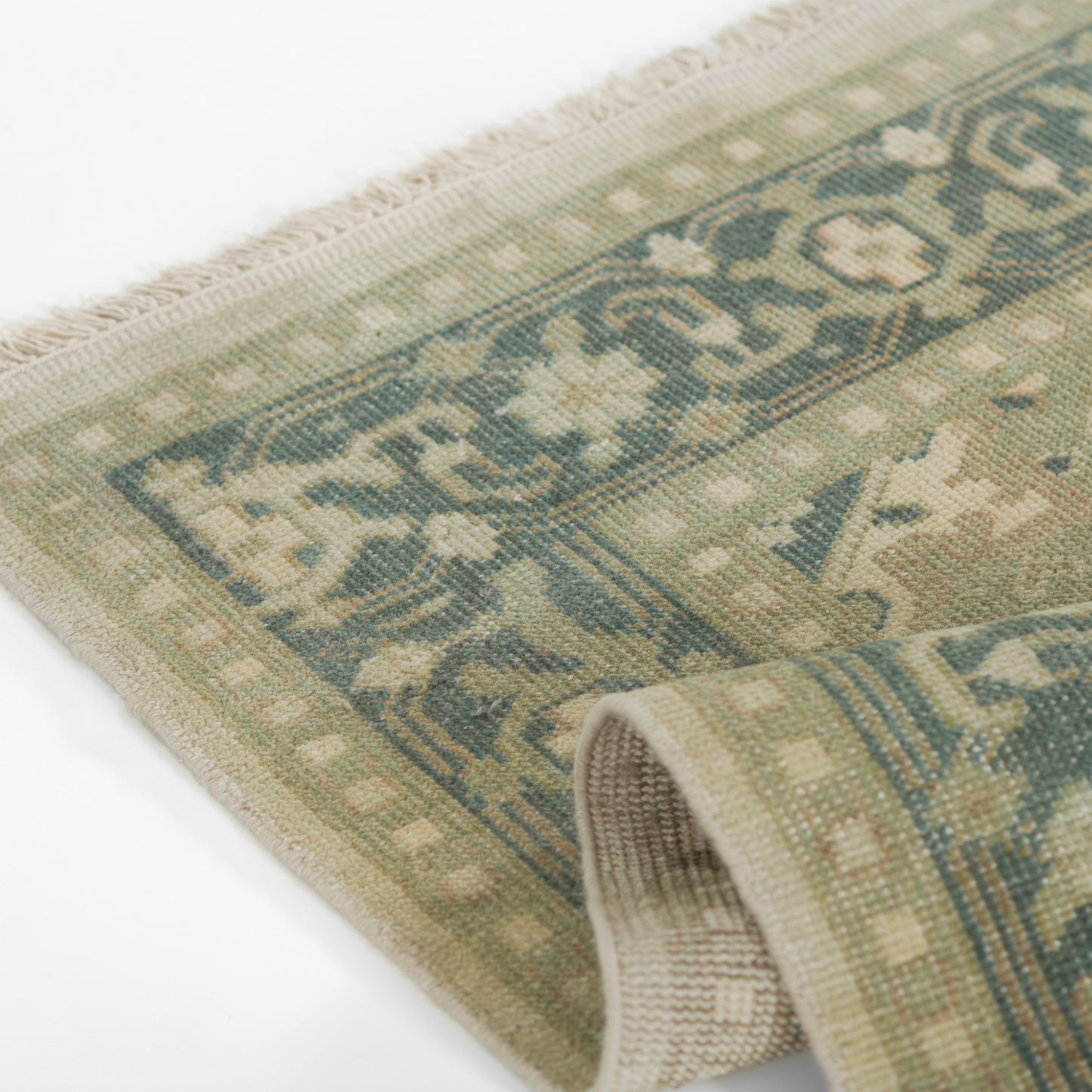 Concord Green Hand Knotted Wool Area Rug