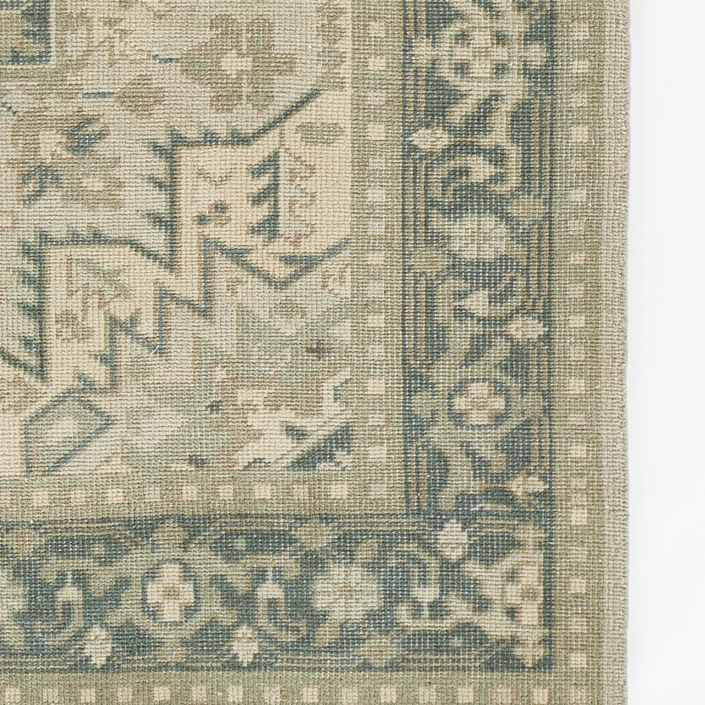 Concord Green Hand Knotted Wool Area Rug