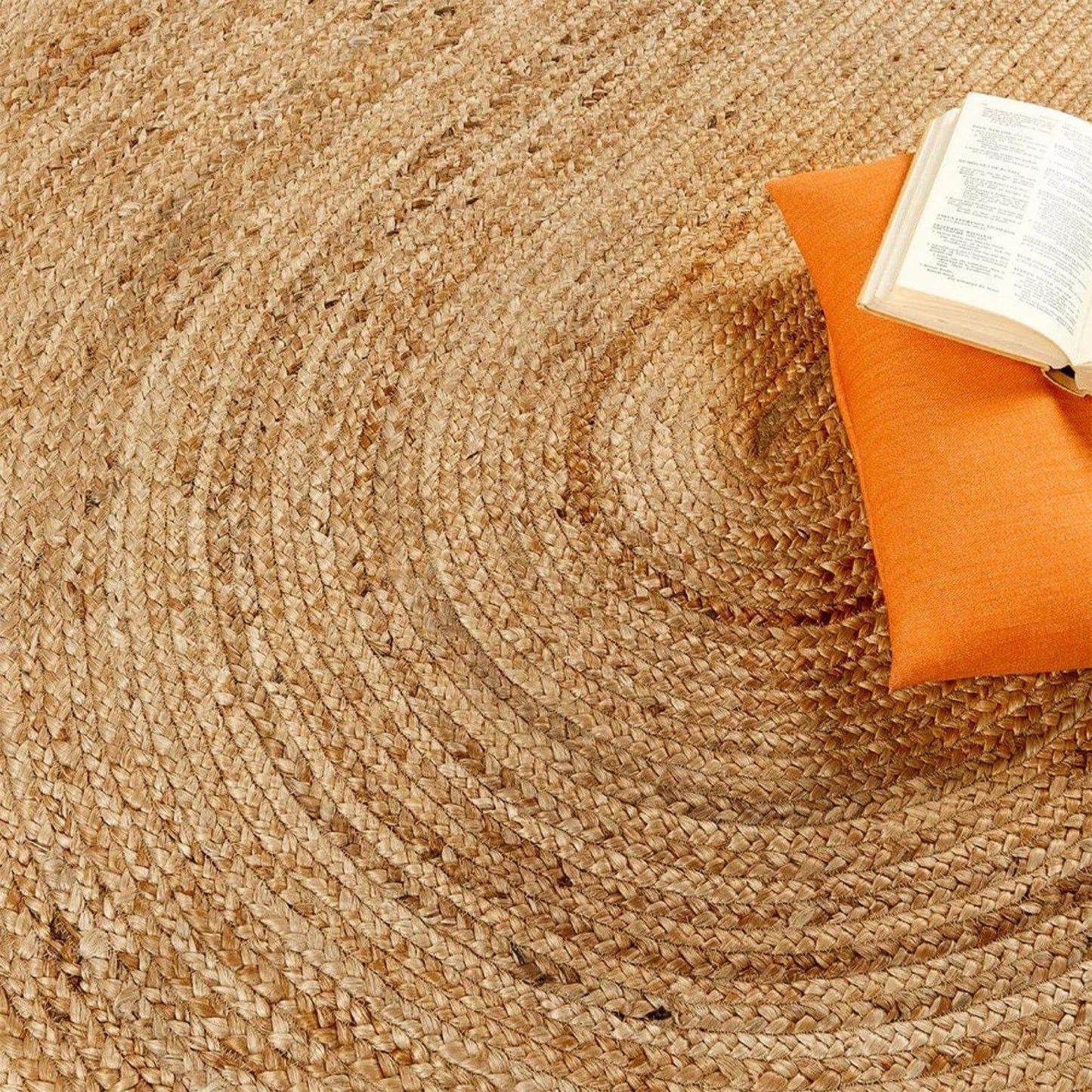 Solid Natural Jute Rug -Oval