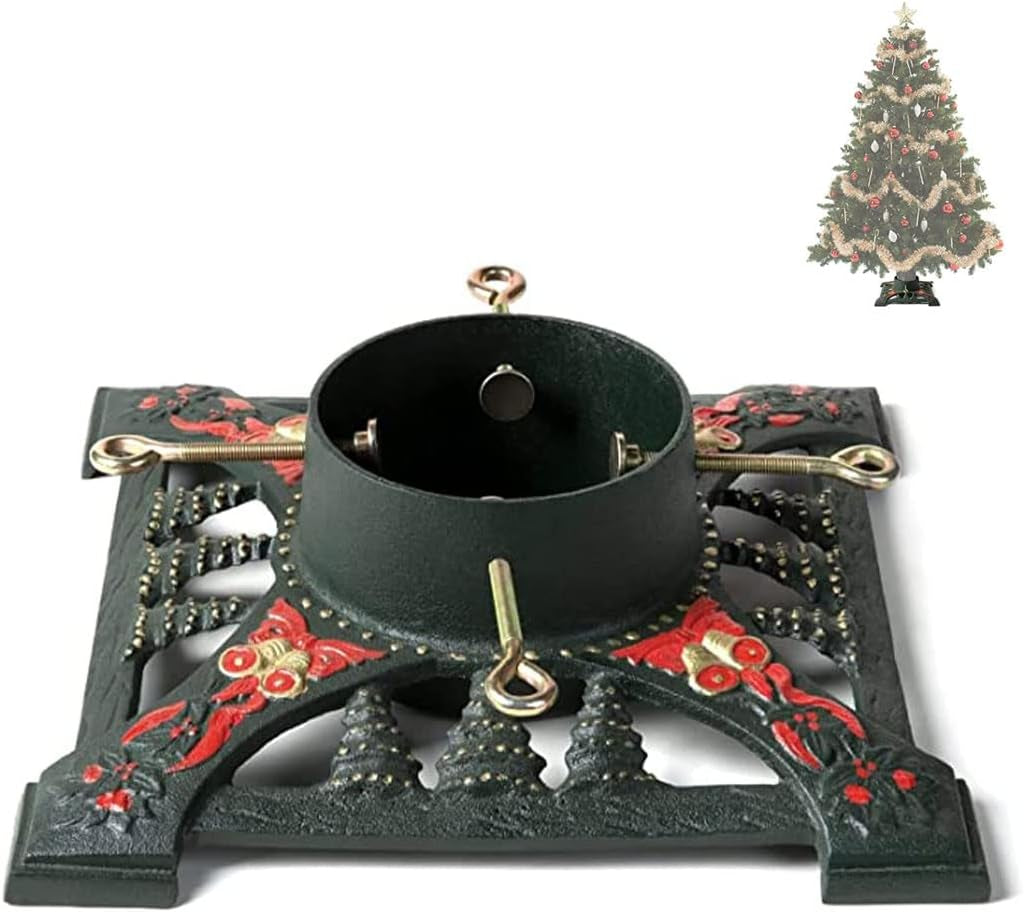 Ventray Christmas Tree Stand with Water Reservoir, 13.66X13.66X5.51 Inches,Classic Heavy Duty Universal Xmas Tree Artificial Trunks Stand Pine Tree Base Holder for Real Trees,Deer Home & Garden > Decor > Seasonal & Holiday Decorations ventray Square Red