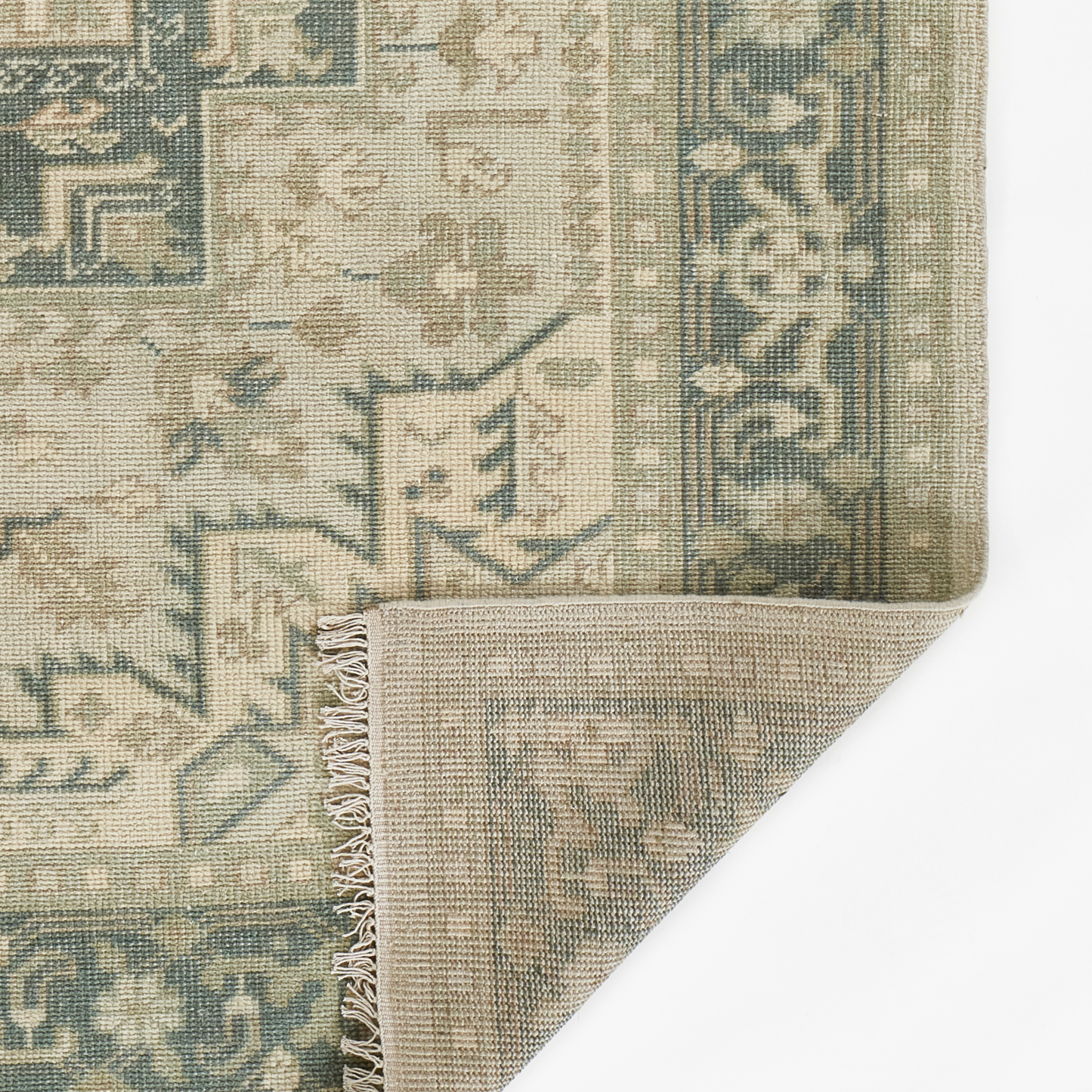Concord Green Hand Knotted Wool Area Rug